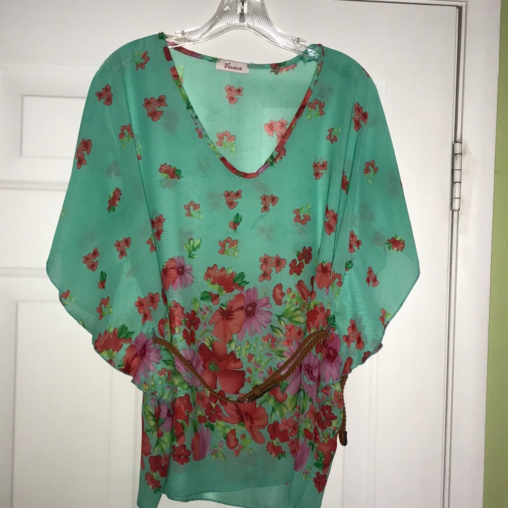 Seafoam Floral Blouse